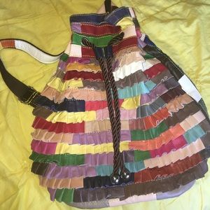 Rare Vintage Multicolor Leather Backpack